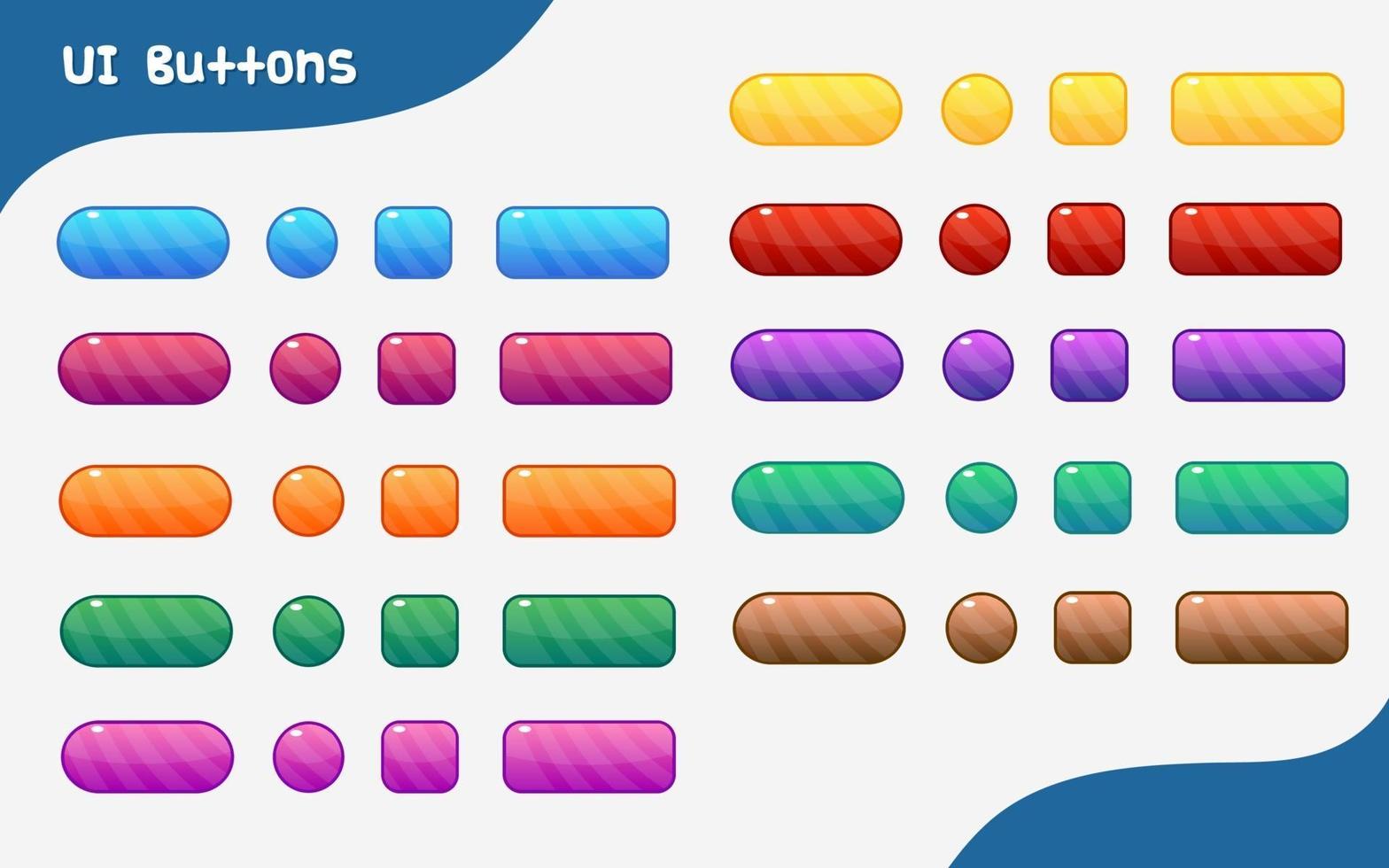 Different Shapes Button set vector