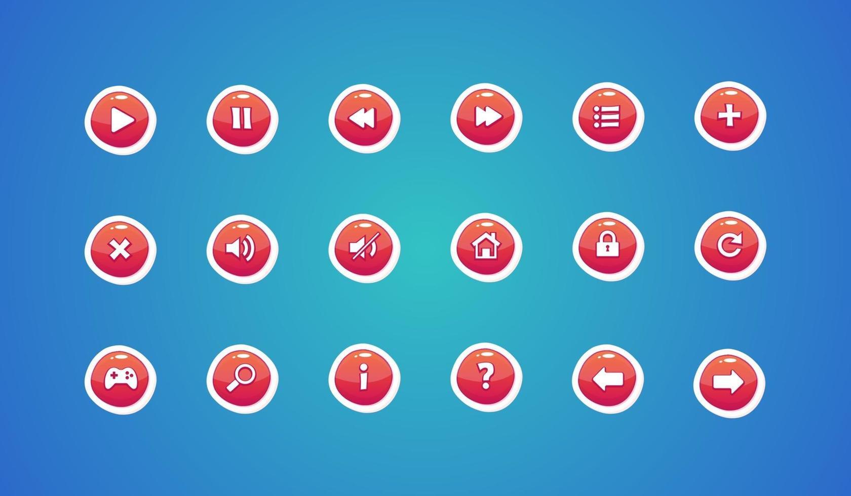 Game design elements, web user interface buttons vector
