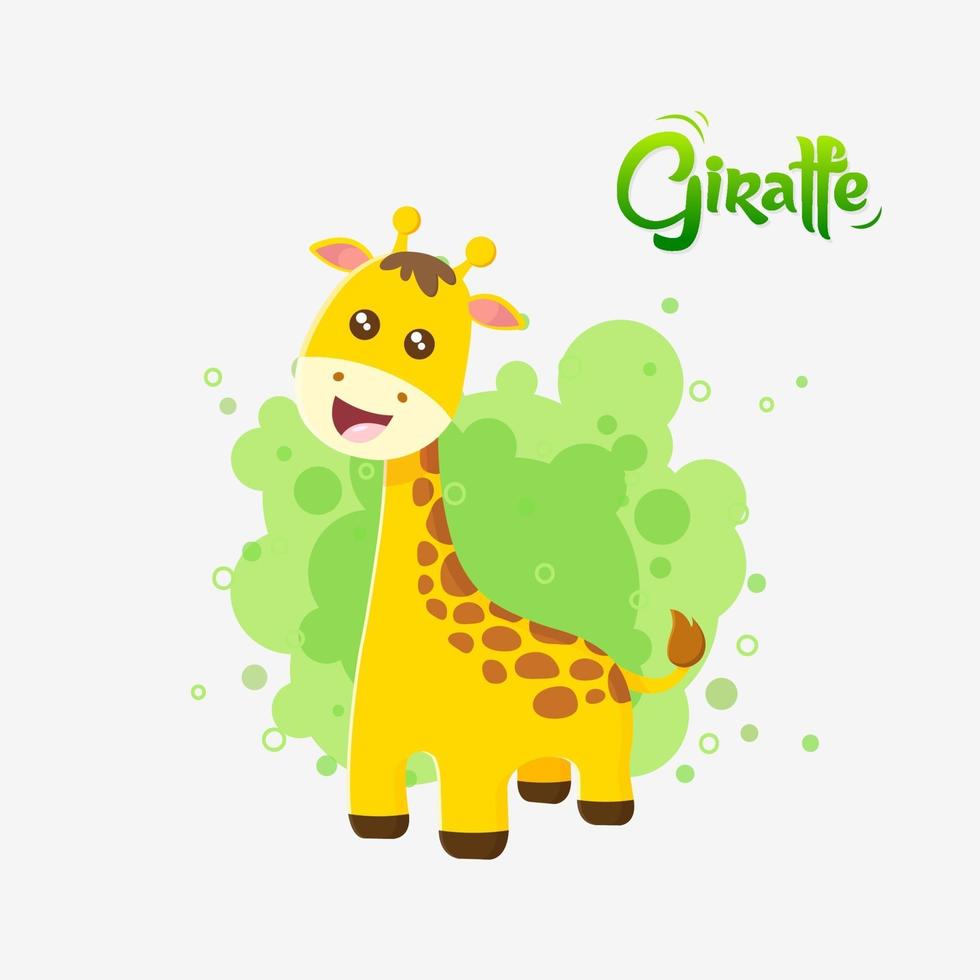lindo bebé jirafa ilustración vector