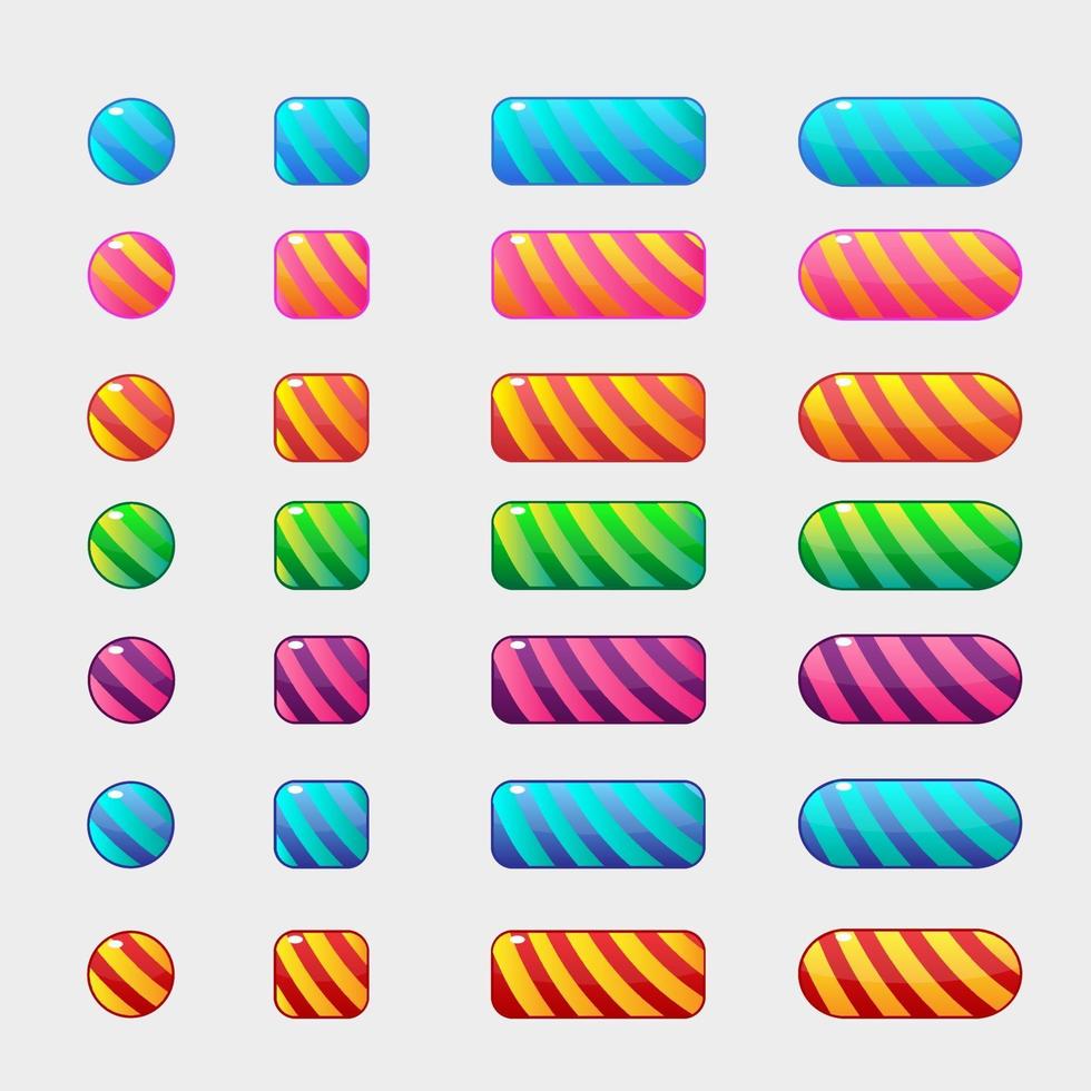 Different Shapes User Interface Button Set vector