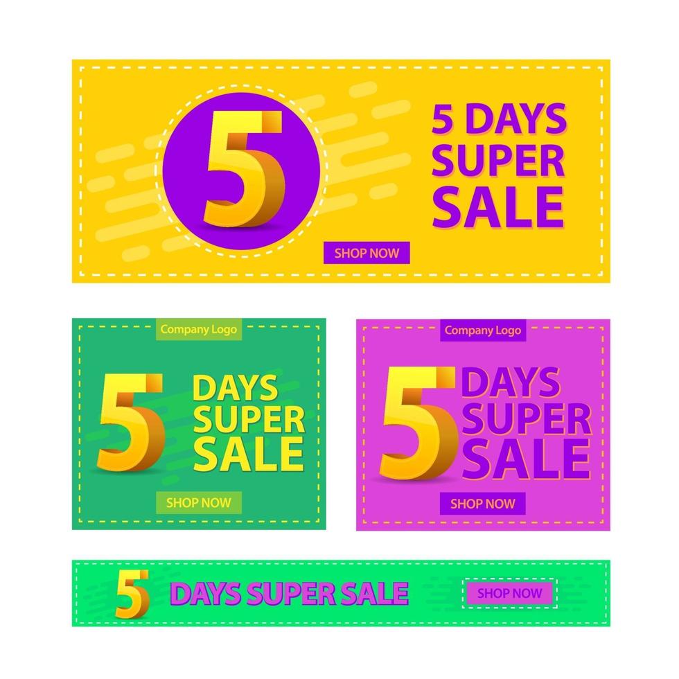 Super Sale Promotional Banner Set vector