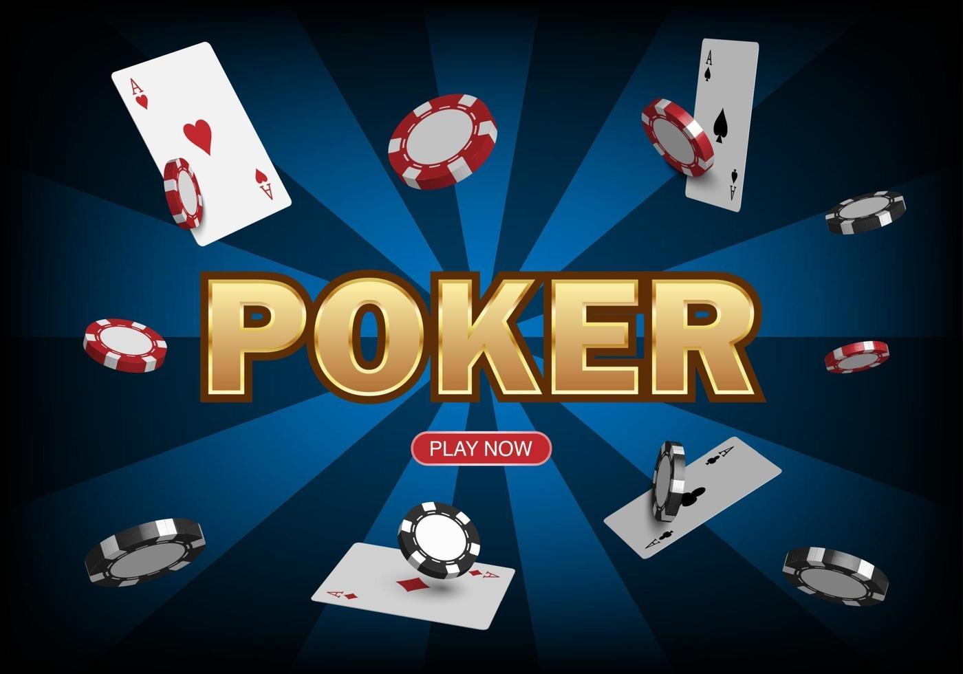 Poker game casino online, web template for internet, vector illustration