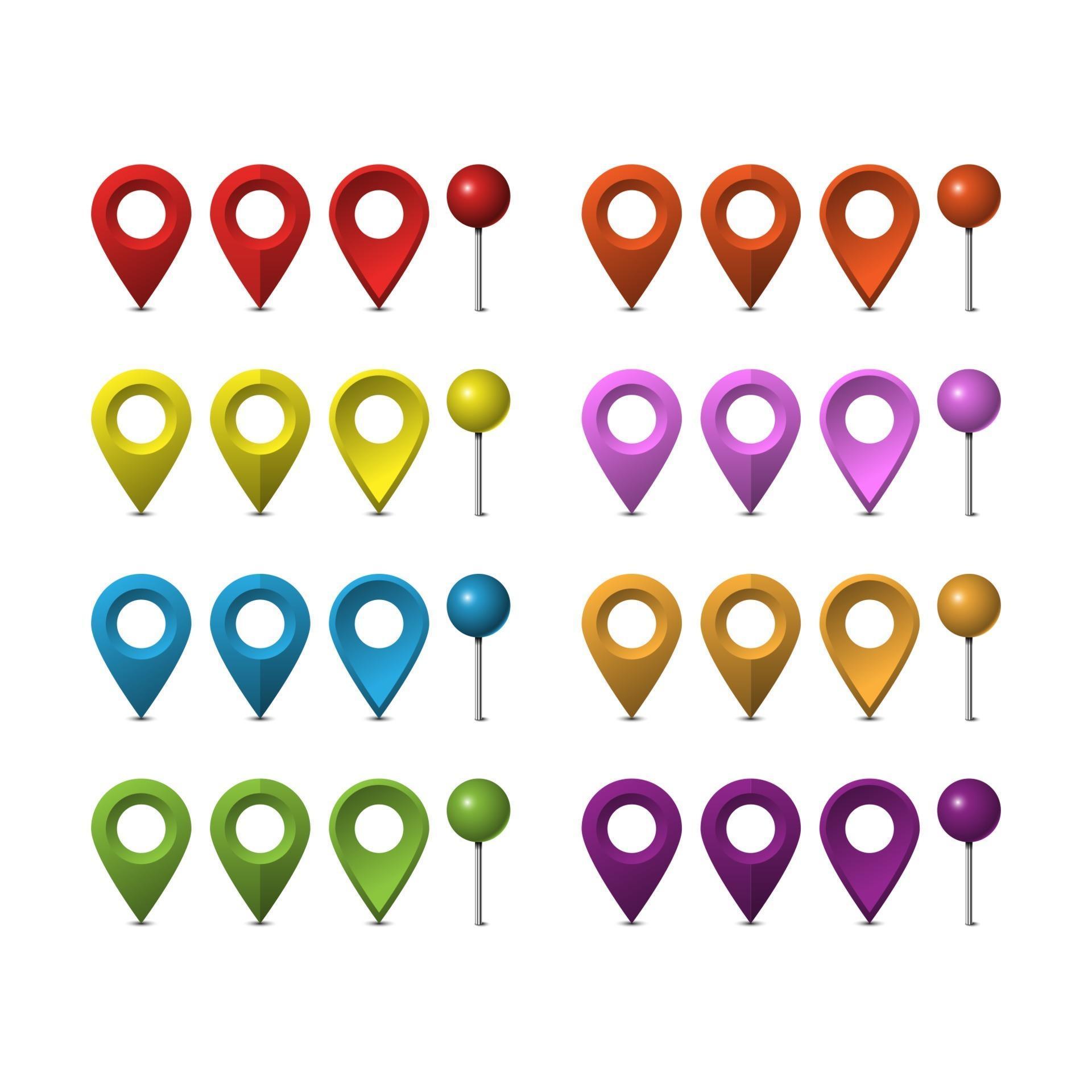 Map pins set isolated on white background, vector illustration 2127670 ...