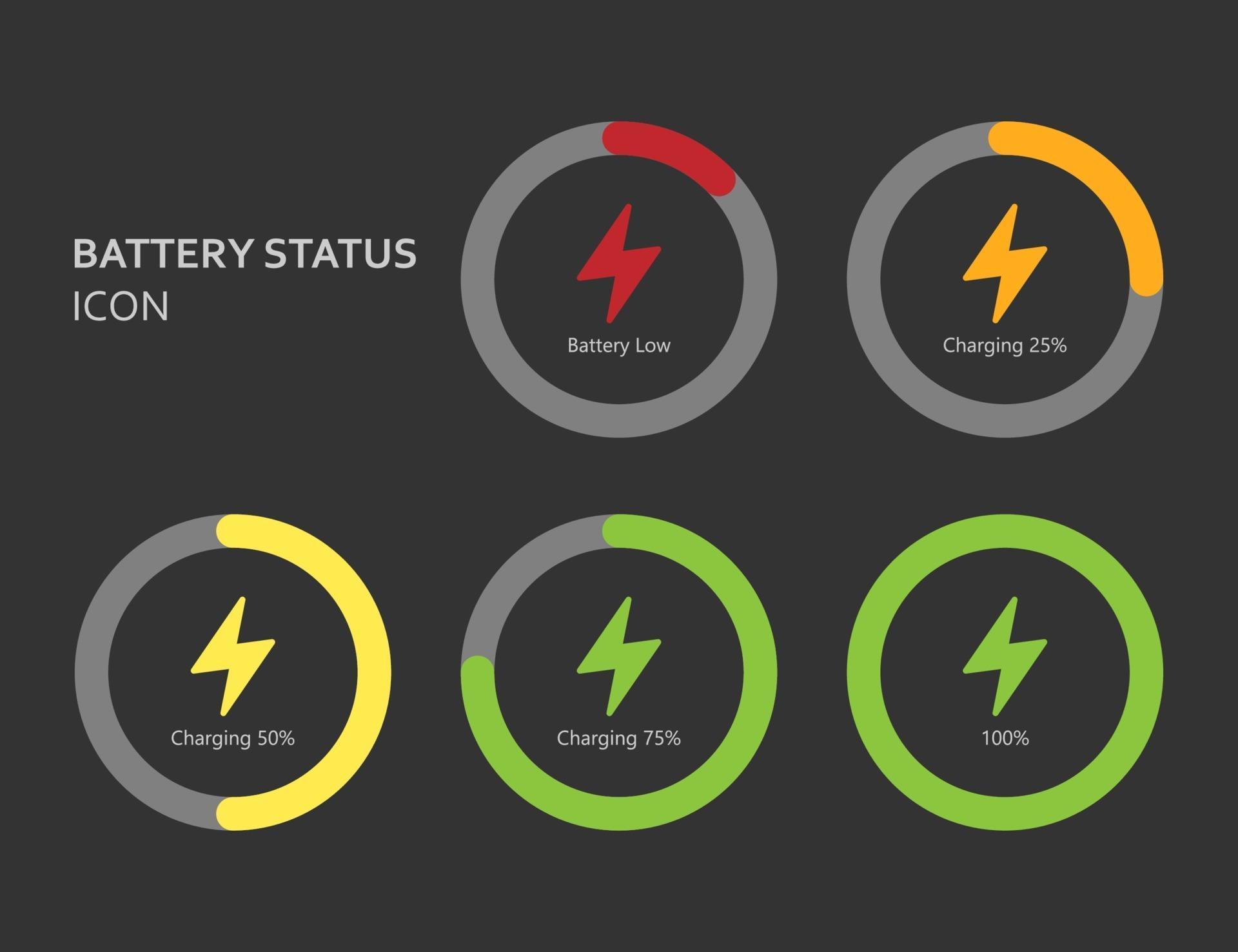 Battery status flat design icon, vector illustration 2127710 Vector Art