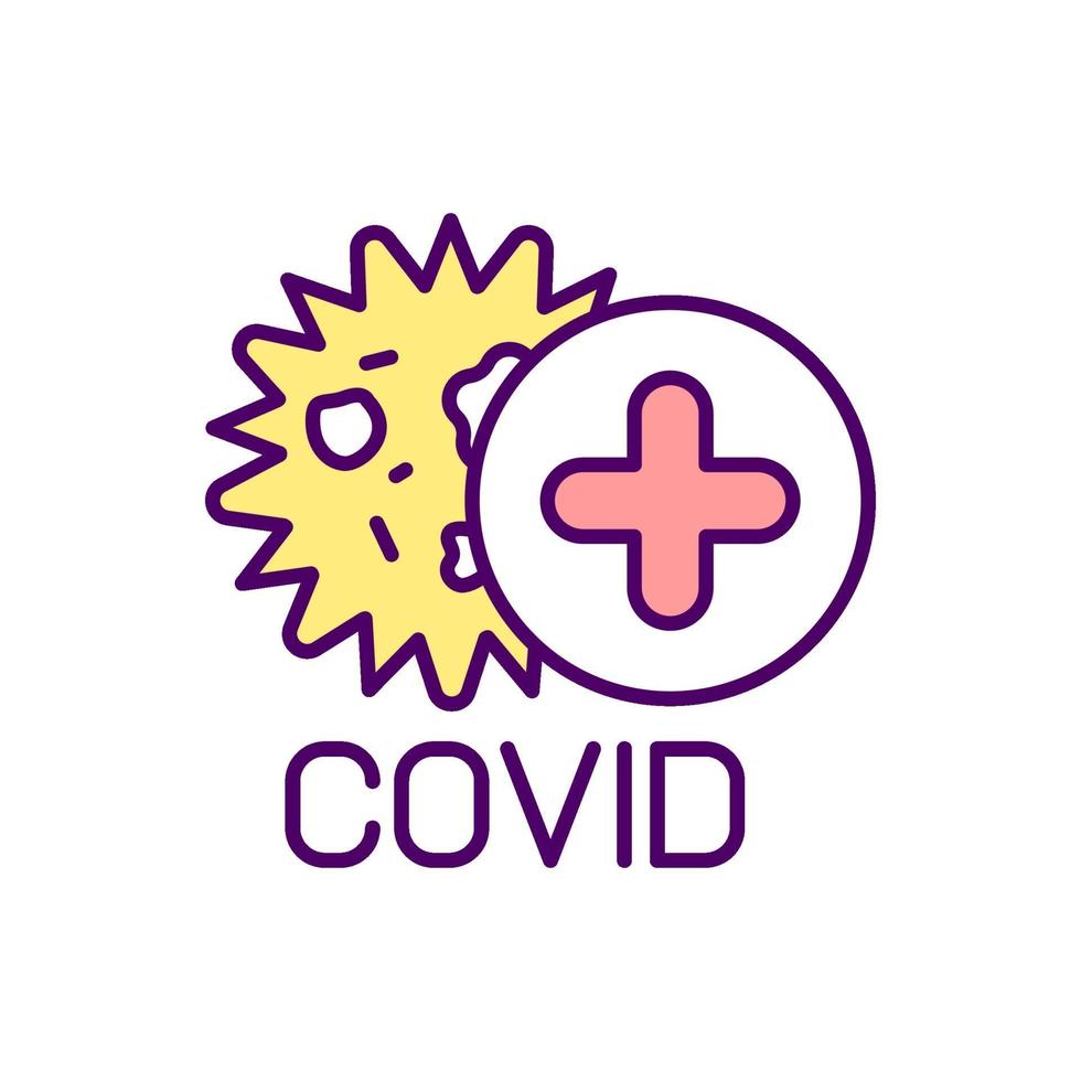 icono de color rgb de infección por coronavirus vector