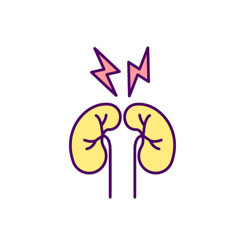 Pain in chest RGB color icon vector