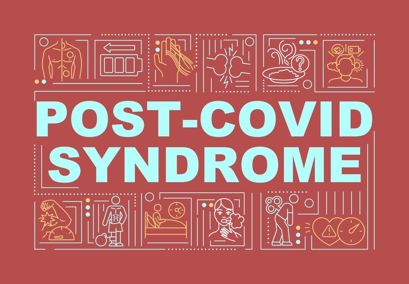 Post covid syndrome word concepts banner vector