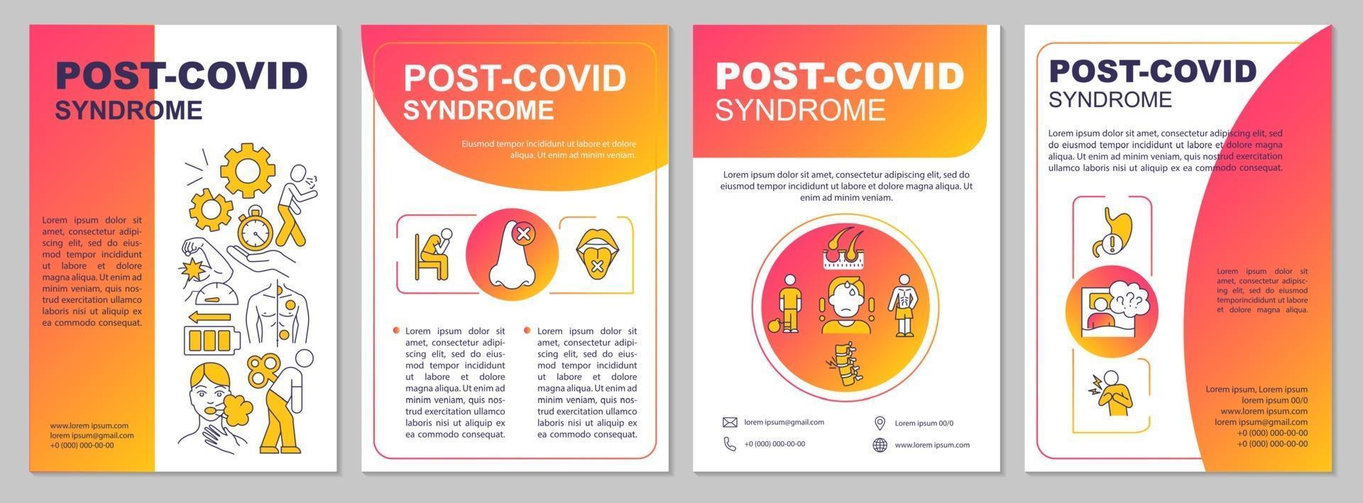 Post covid syndrome brochure template vector