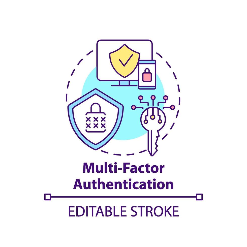 Multi-factor authentication concept icon vector