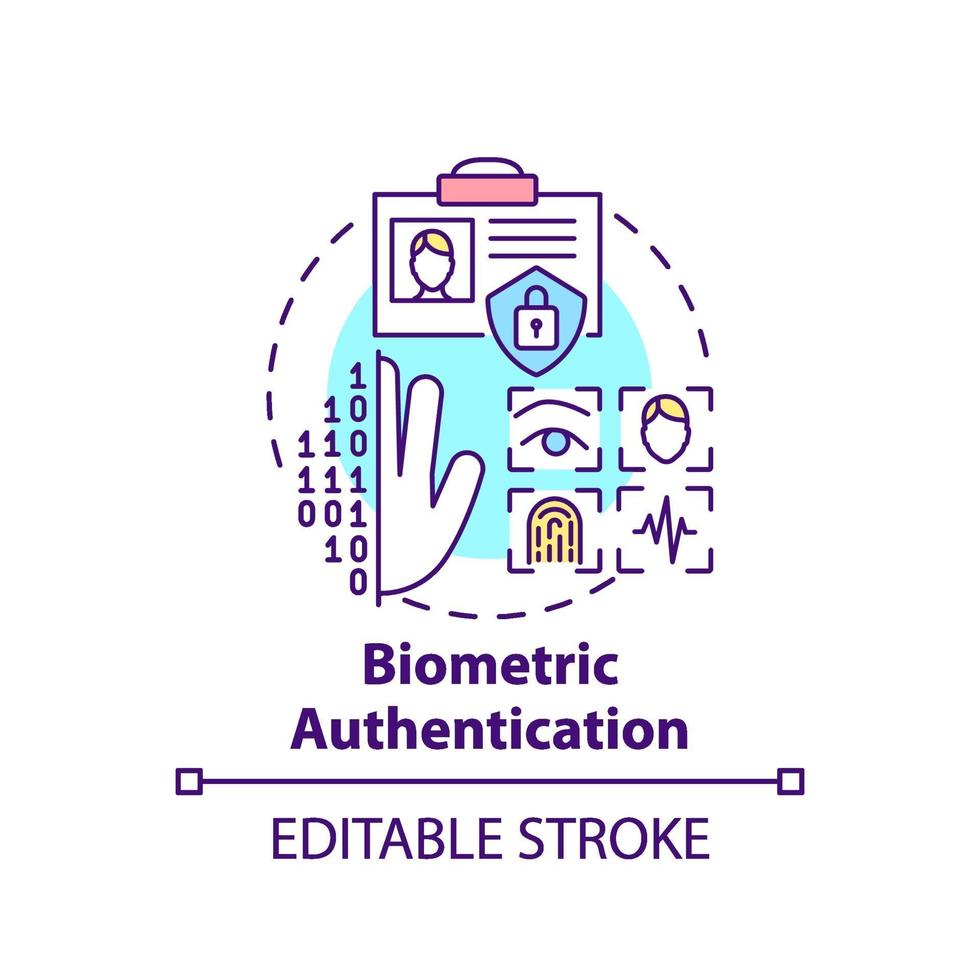 icono de concepto de autenticación biométrica vector