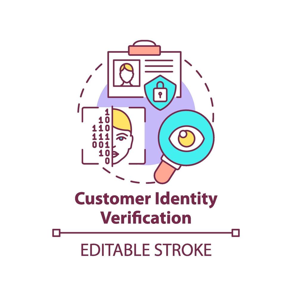 Customer identity verification concept icon vector