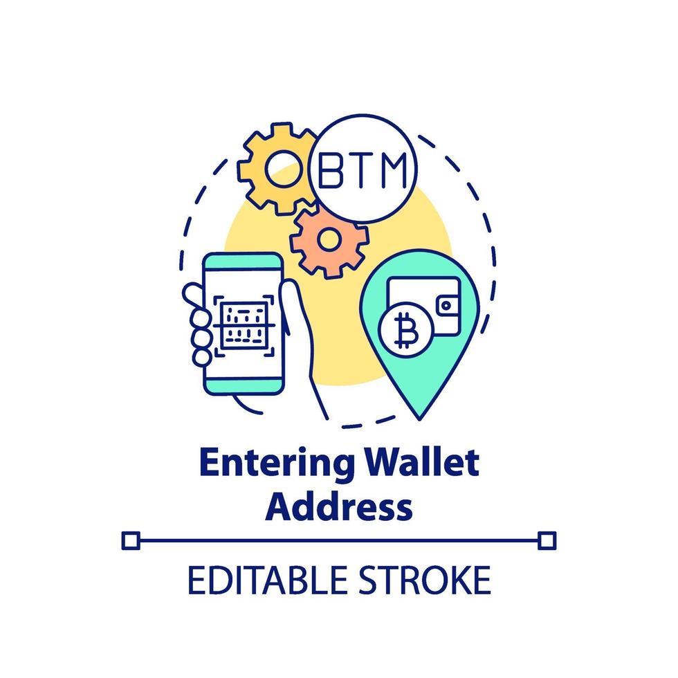 Entering wallet address concept icon vector