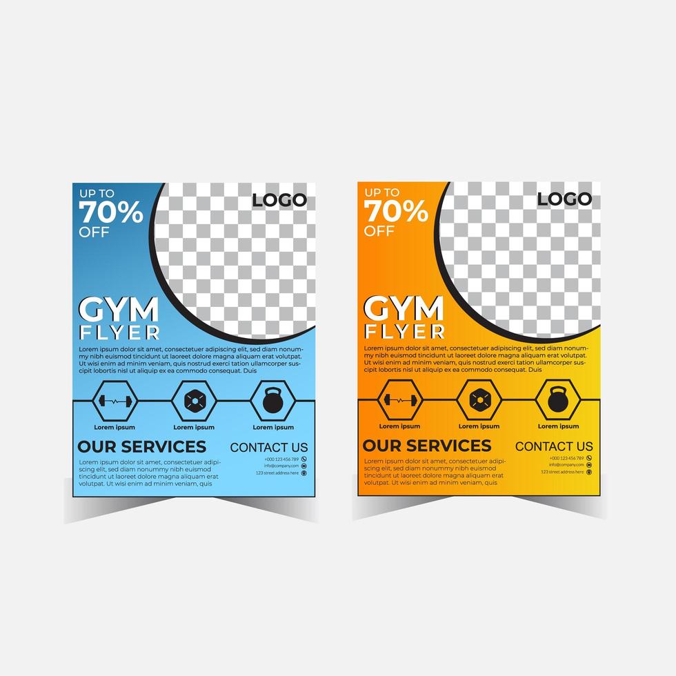 Simple fitness flyer design template. vector