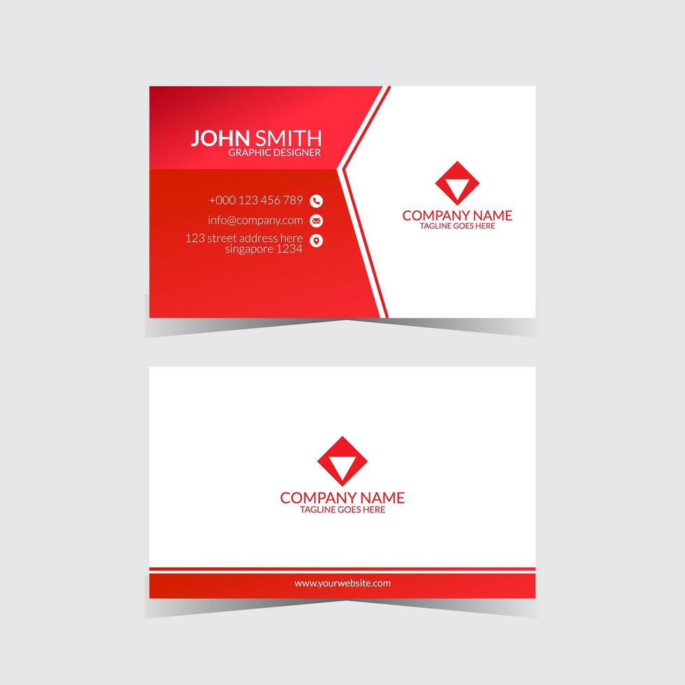 red business card design. vector