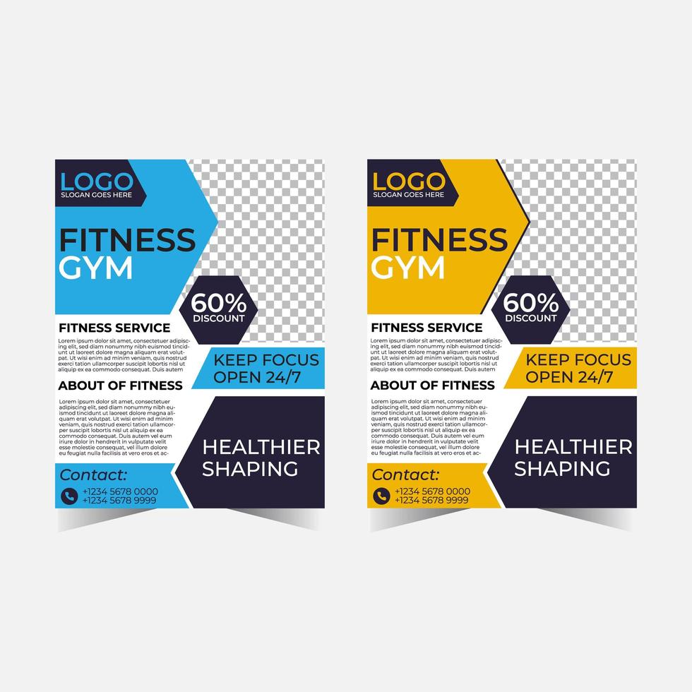 gym flyer vector template design.