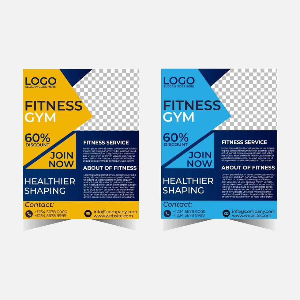 Creative gym flyer vector template.