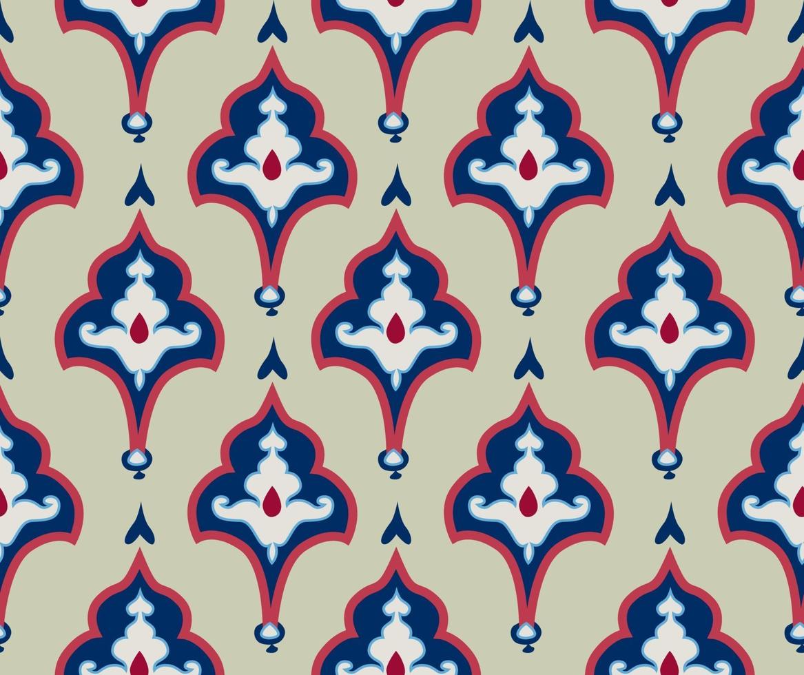 Oriental tile ornament. Abstrcat geometric retro seamless pattern. Floral asian native ornamental  backdrop. vector