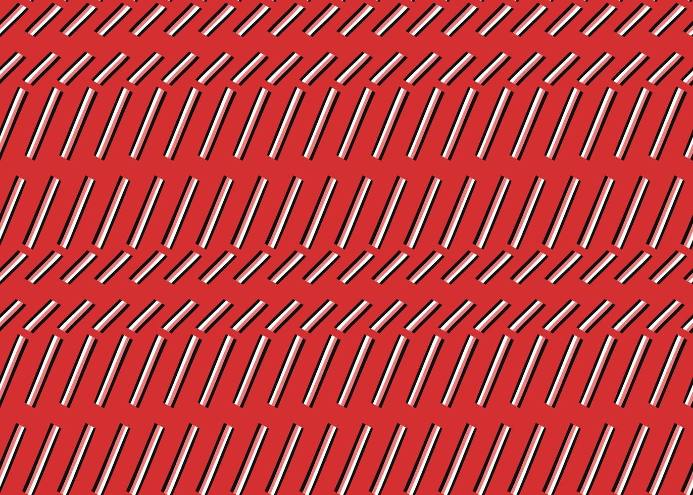 Hand drawn, red, black, white color lines seamless pattern vector