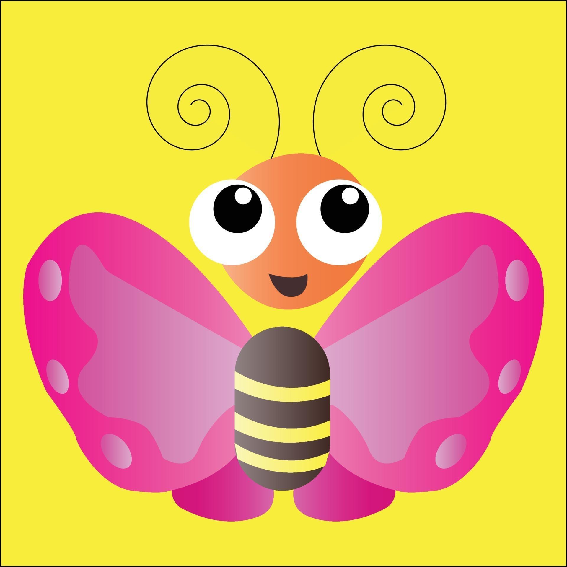 Cute Butterfly Smiling 2128007 Vector Art at Vecteezy