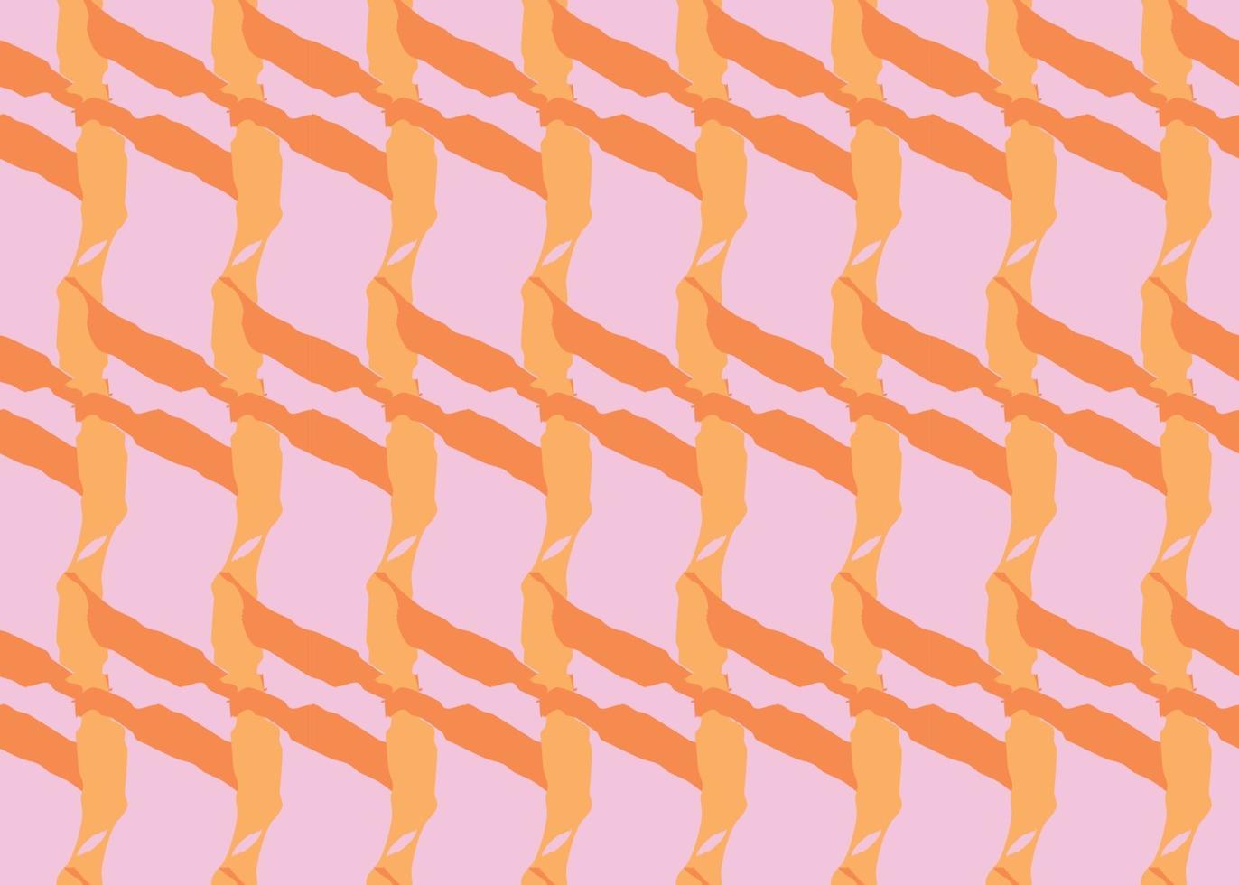 Hand drawn, pink, orange colors lines seamless pattern vector