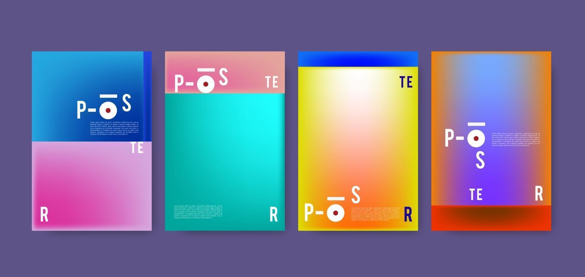 Vector colorful geometric triangle poster design template