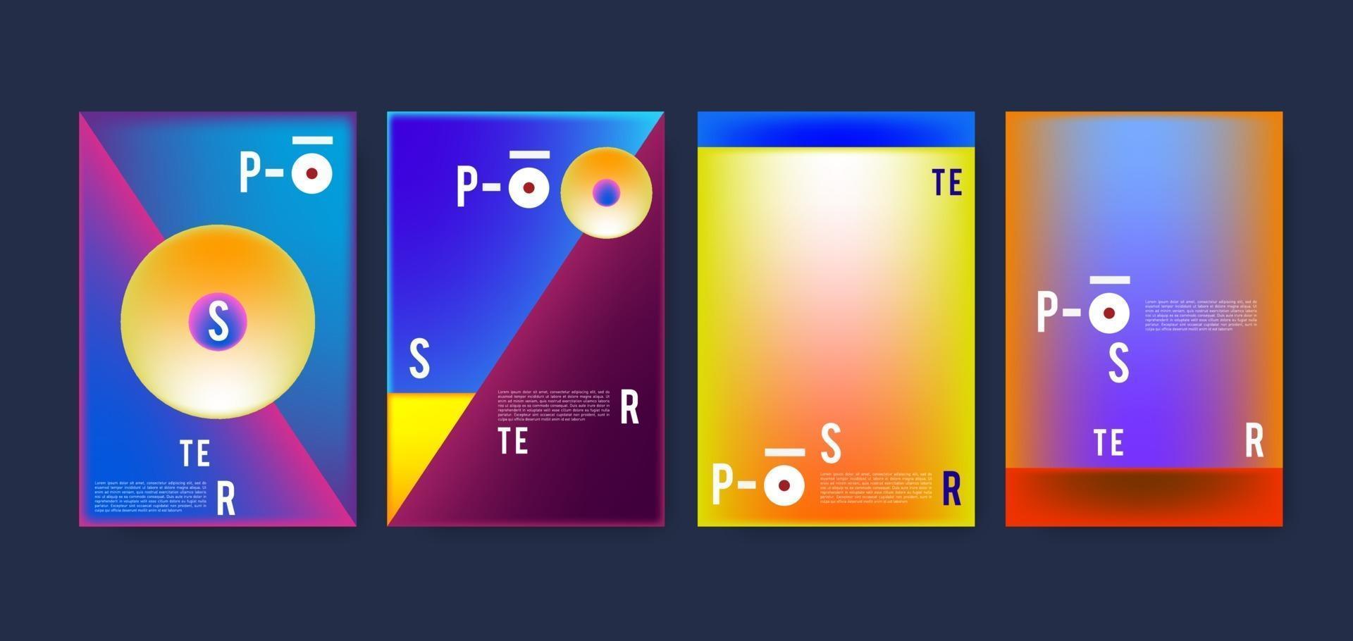 vector plantilla de diseño de cartel de triángulo geométrico colorido