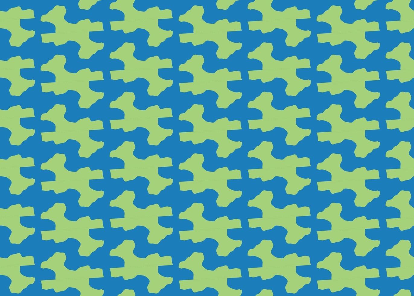 Hand drawn, green, blue color shapes seamless pattern vector