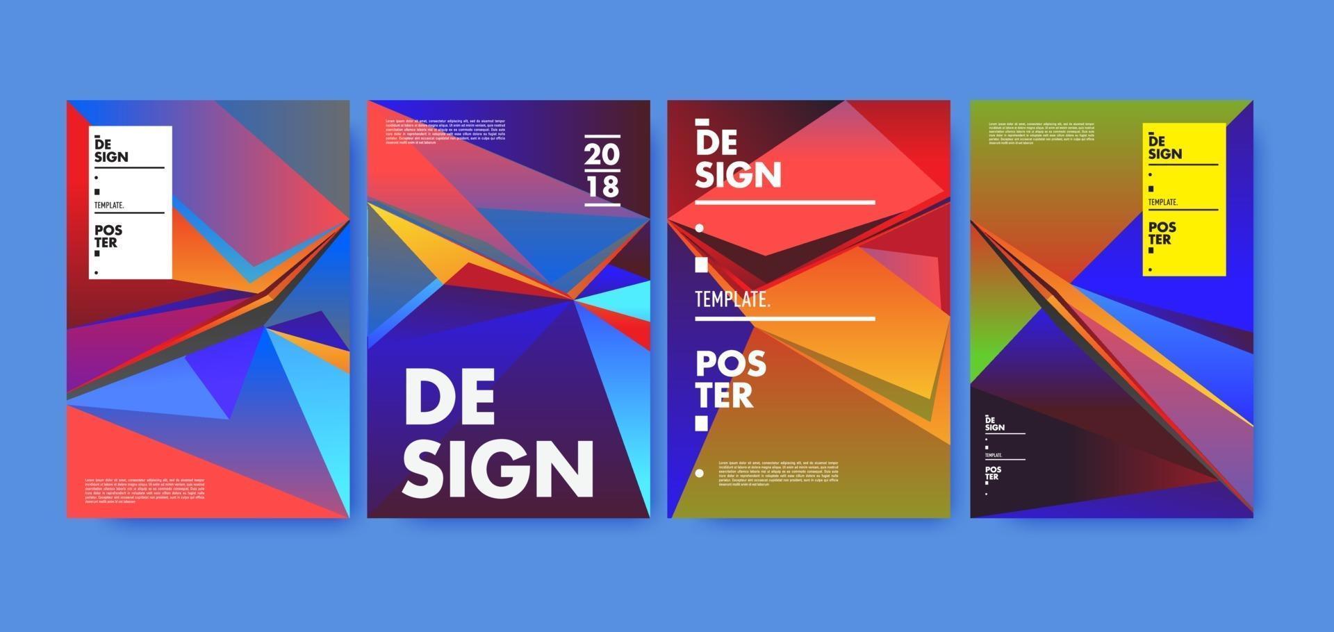 Vector colorful geometric abstract  triangle poster
