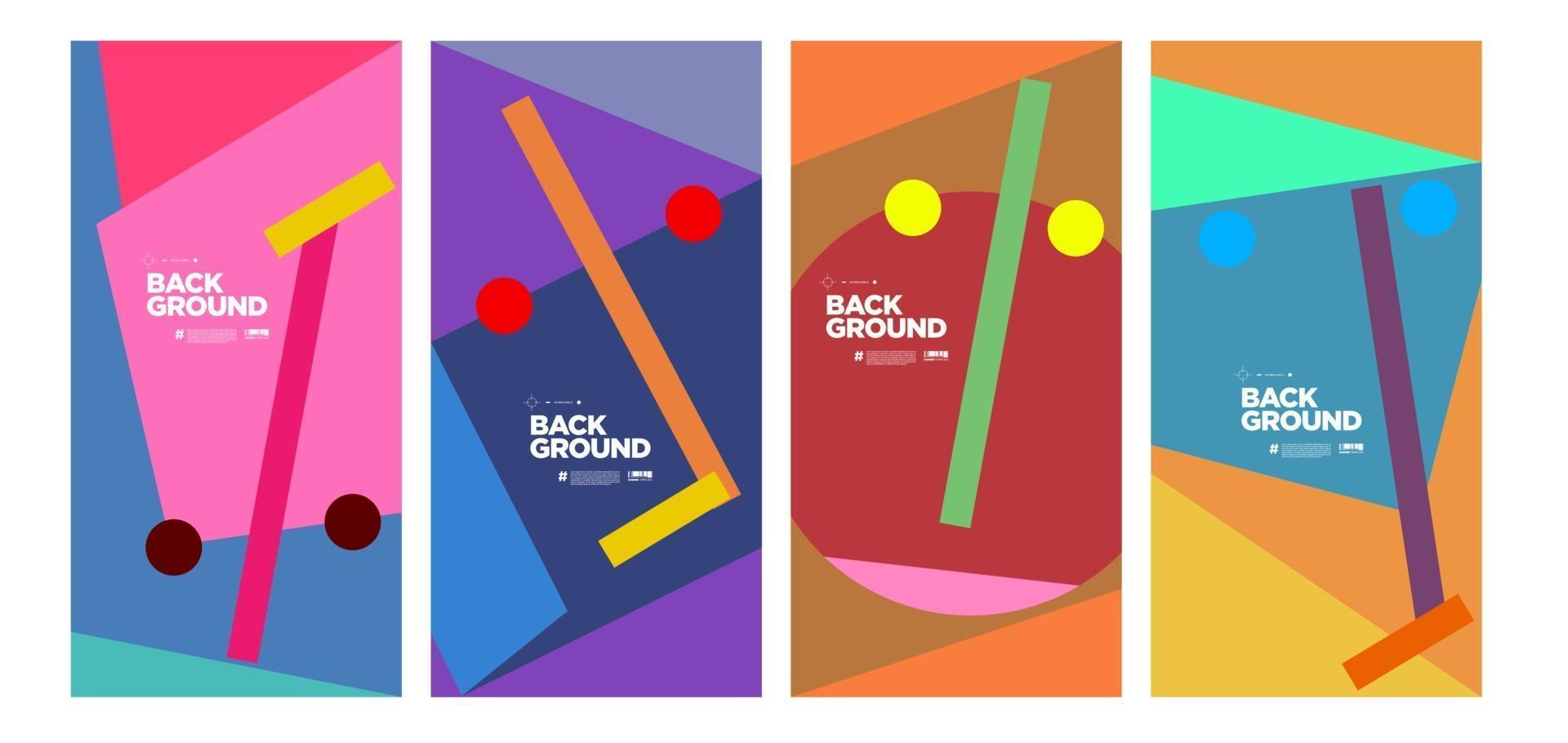 Vector colorful abstract geometric and curve poster