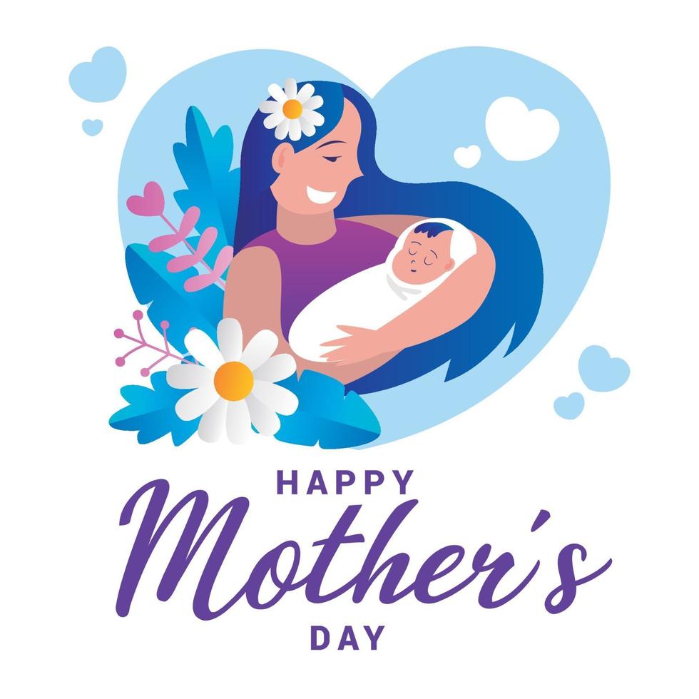 Happy Mothers Day flat design background vector