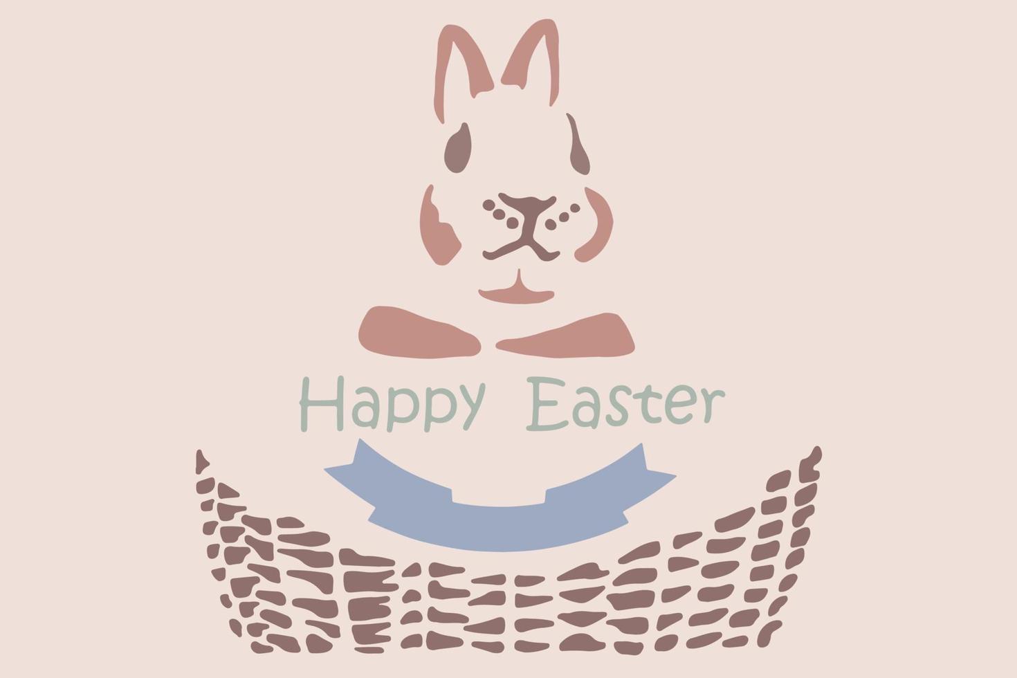 cute bunny. rabbit cartoon. Easter Sunday card. vector