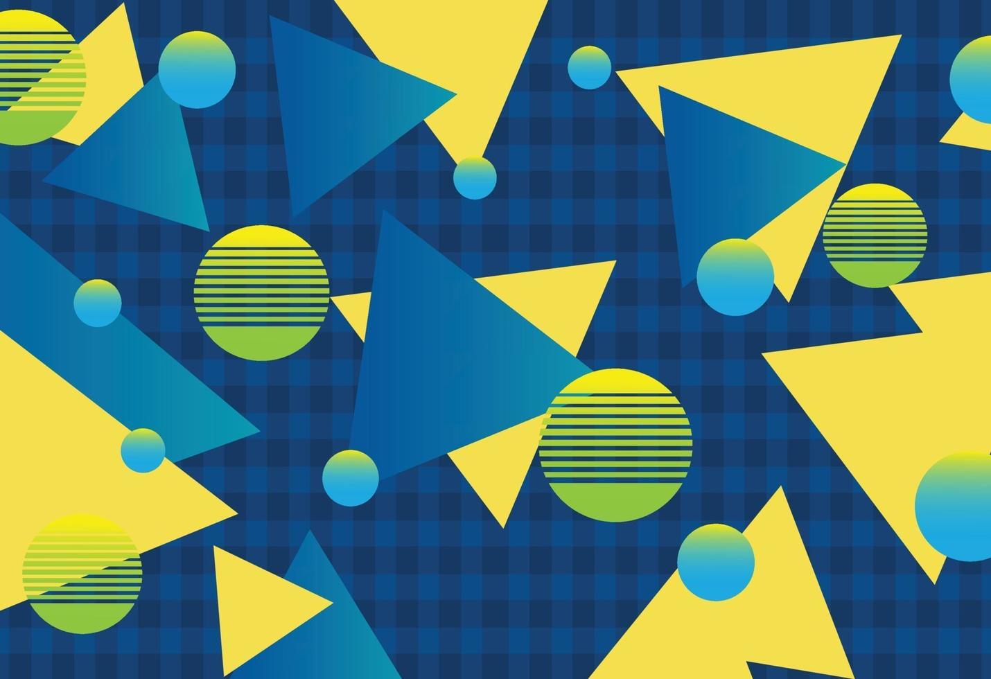 new retro geometric background with triangles vector