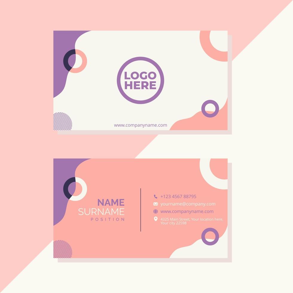 Abstract geometric business card template vector