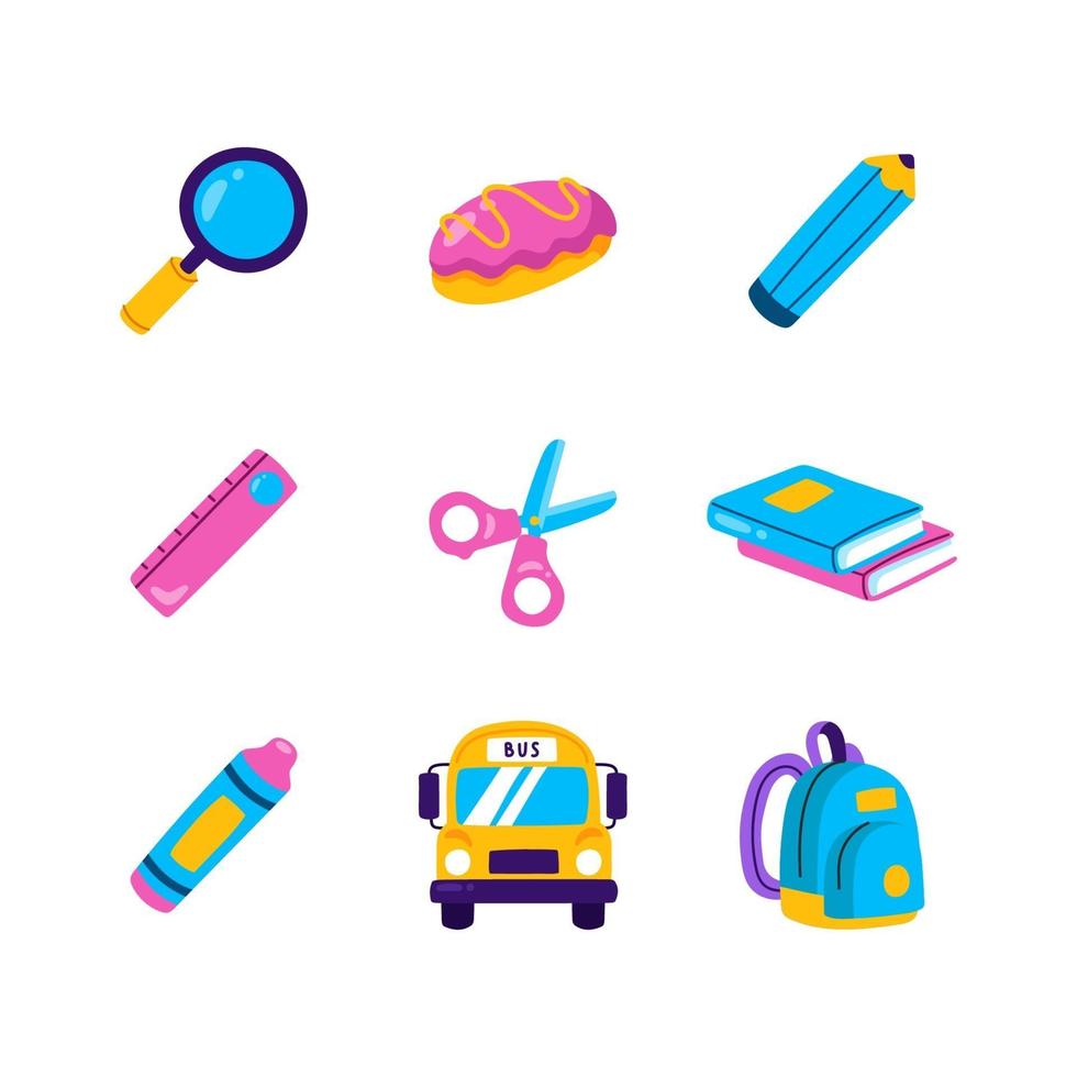 Hand Drawn Back to School Icon Set vector