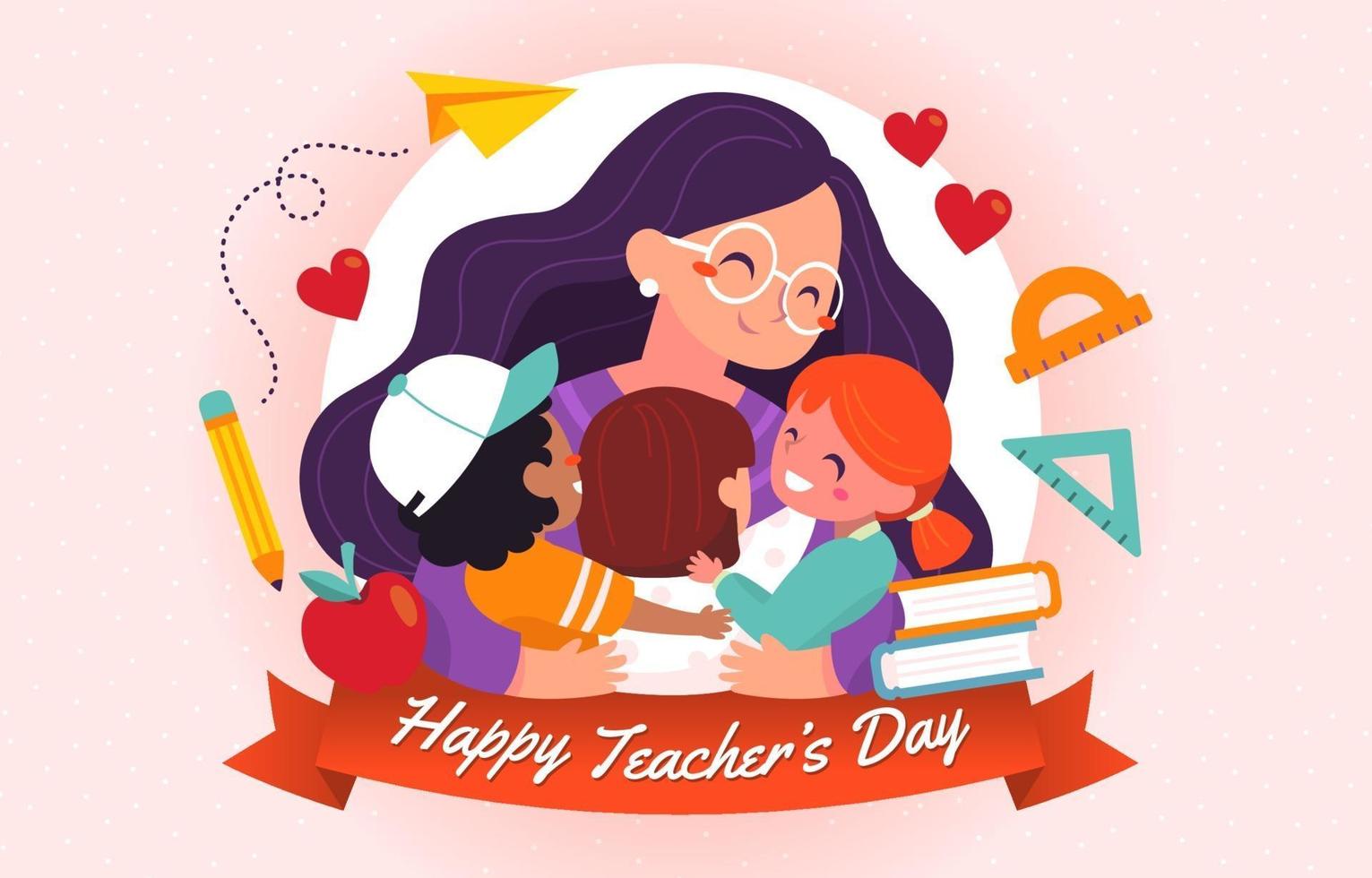 Happy Teacher's Day from Student to Teacher vector