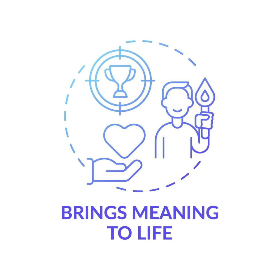 Brings meaning to life blue gradient concept icon vector