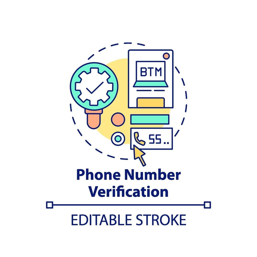 Phone number verification concept icon vector