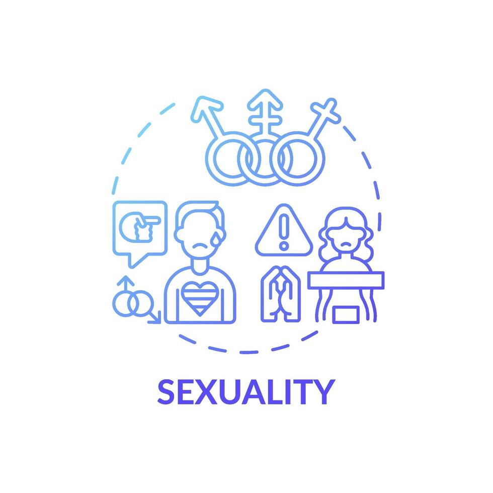 Sexuality blue gradient concept icon vector