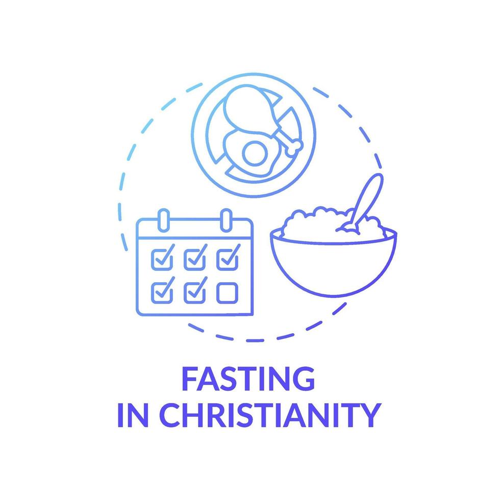 Fasting in Christianity blue gradient concept icon vector