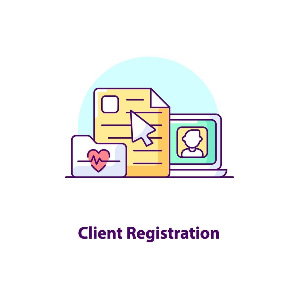 Client registration creative UI concept icon vector