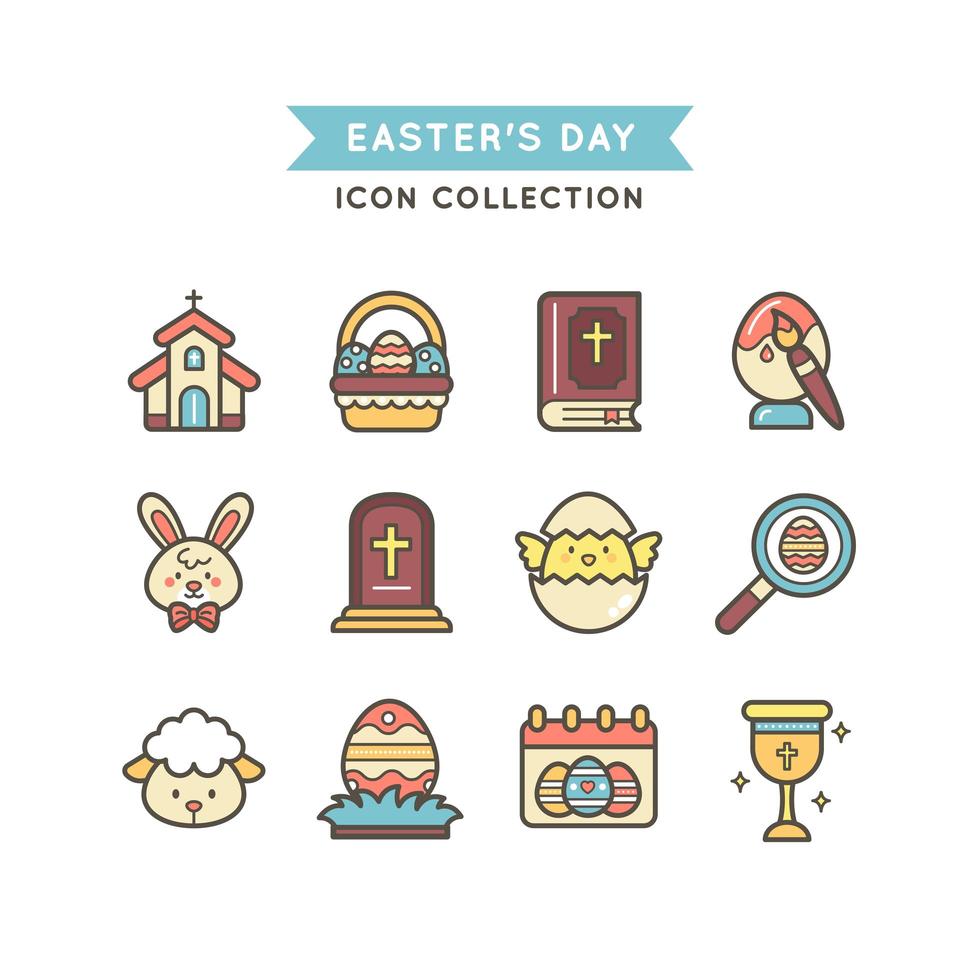 The Things Associated with Easter vector