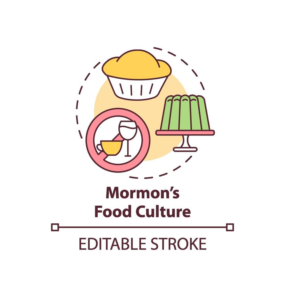 Mormon food culture concept icon vector