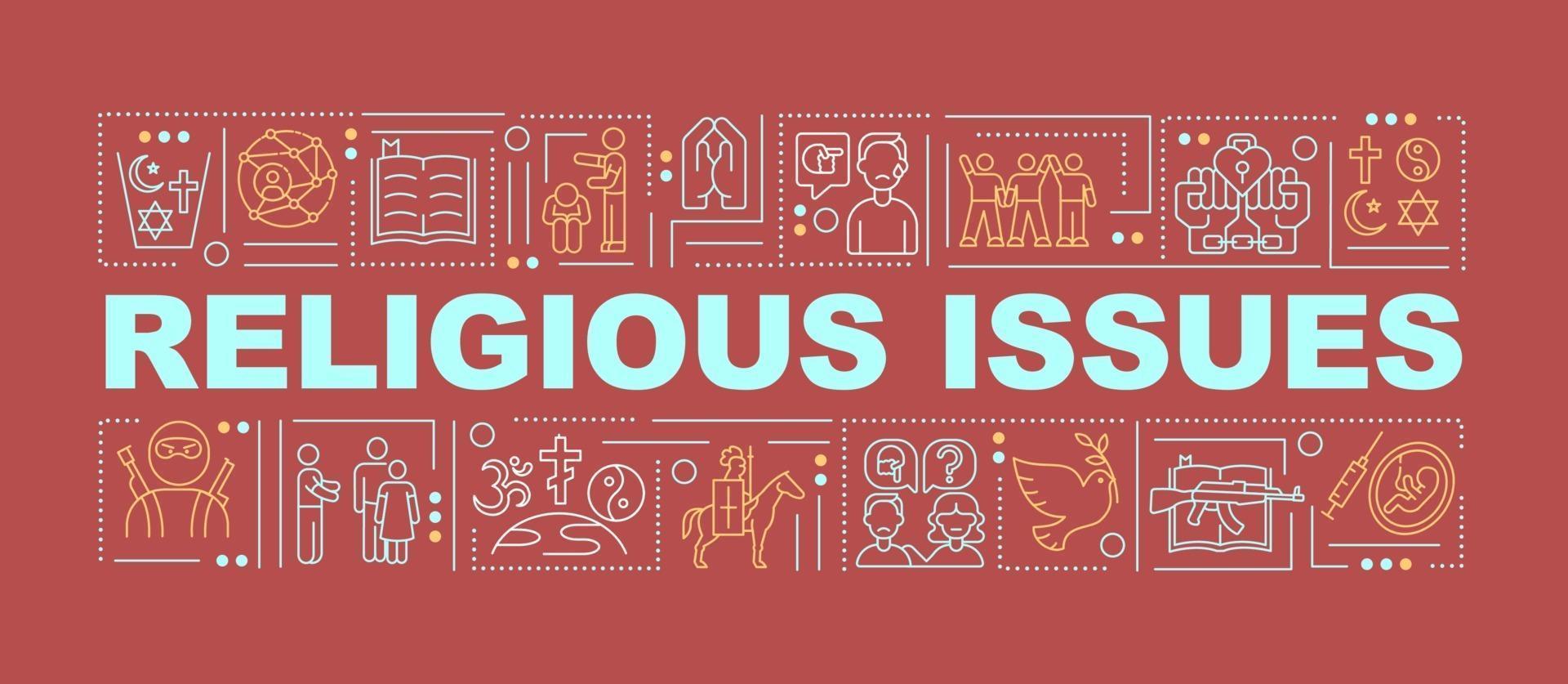 Religious issues word concepts banner vector