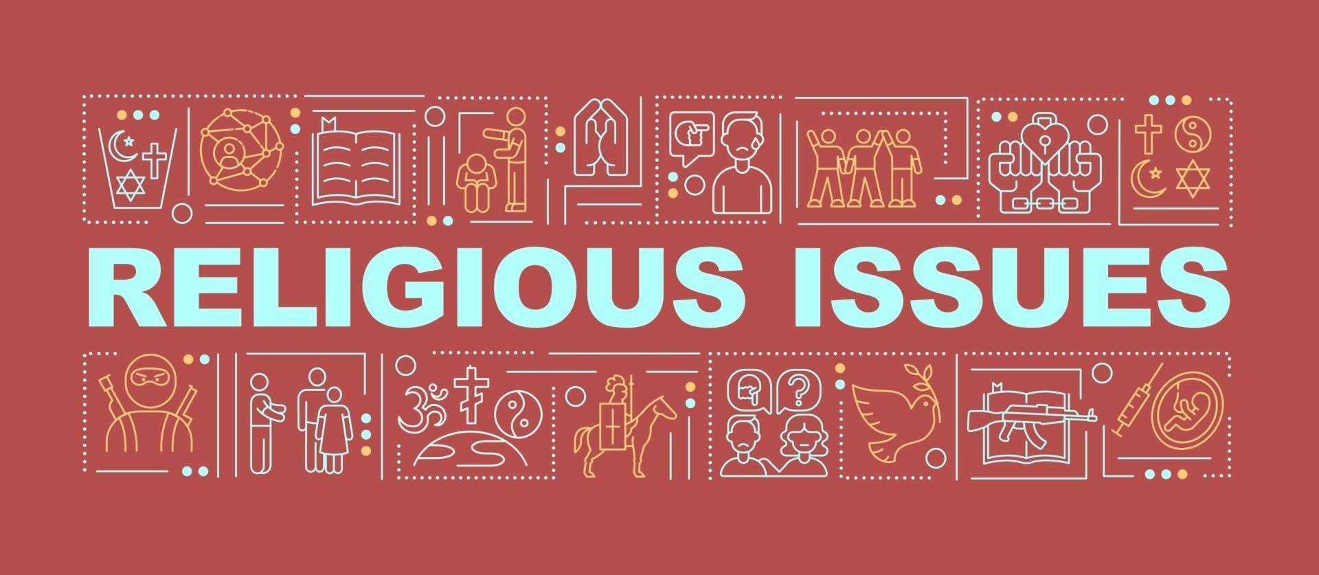 Religious issues word concepts banner vector