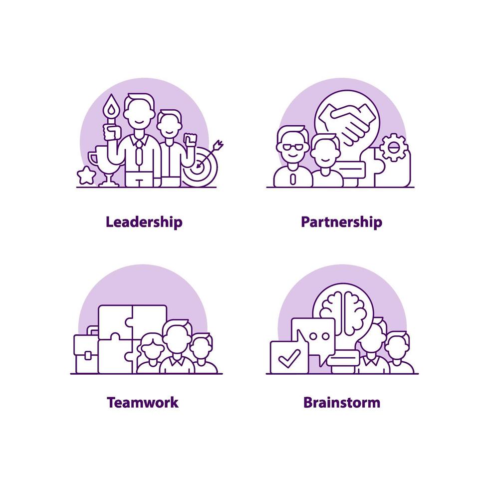 Business solutions creative UI concept icon set vector
