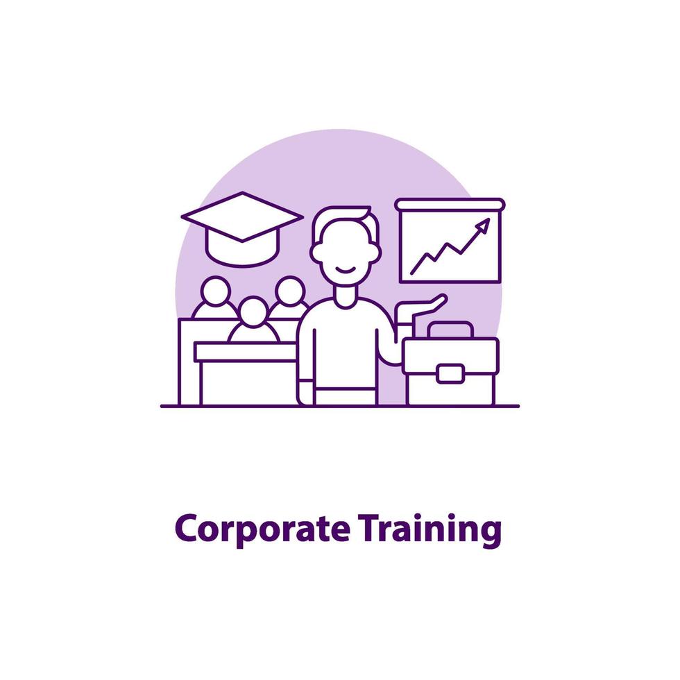 Corporate training creative UI concept icon vector