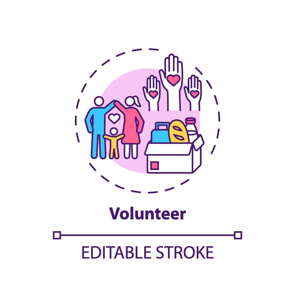 Volunteer concept icon vector