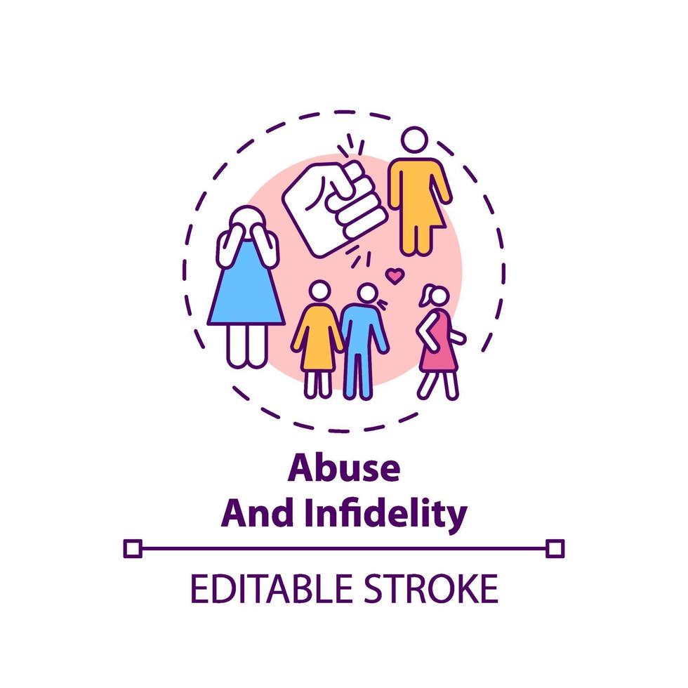 Abuse and infidelity concept icon vector