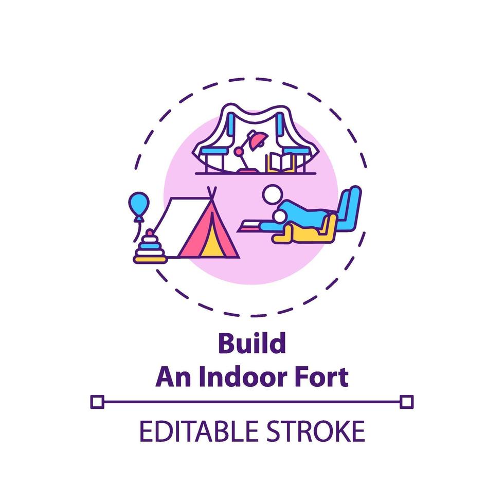 Build an indoor fort concept icon vector