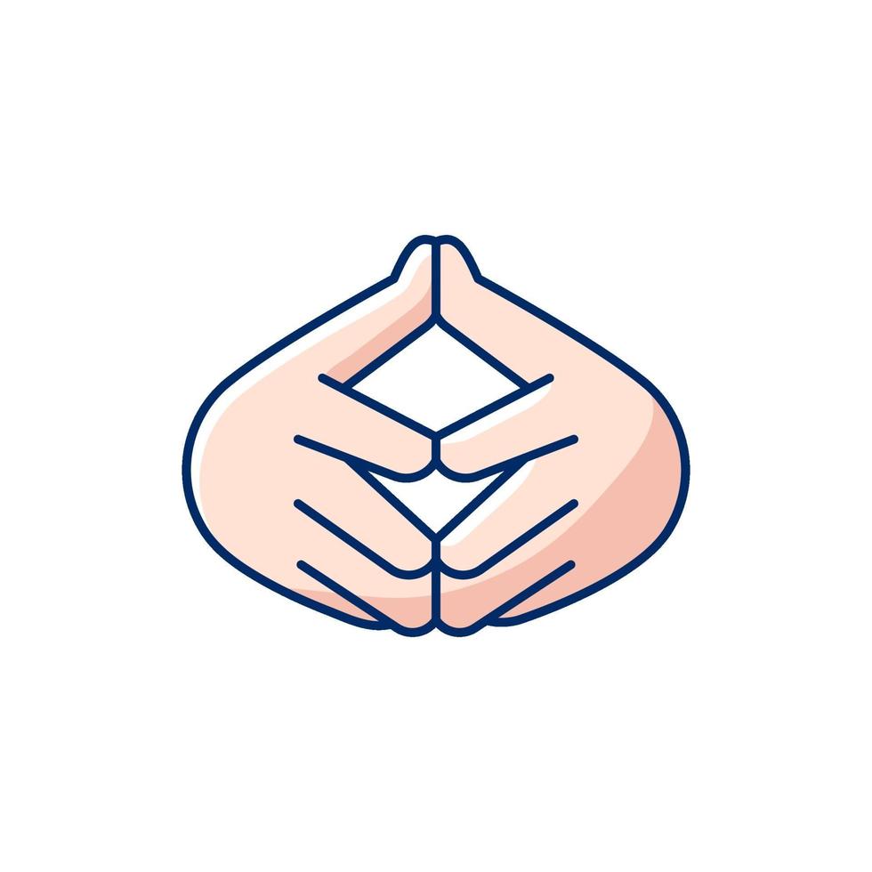 Steeple hand gesture RGB color icon vector